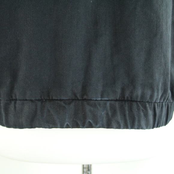 Free People Owen Black Sherpa Trim Asymmetrical Snap Front Bomber Jacket S - Picture 6 of 10